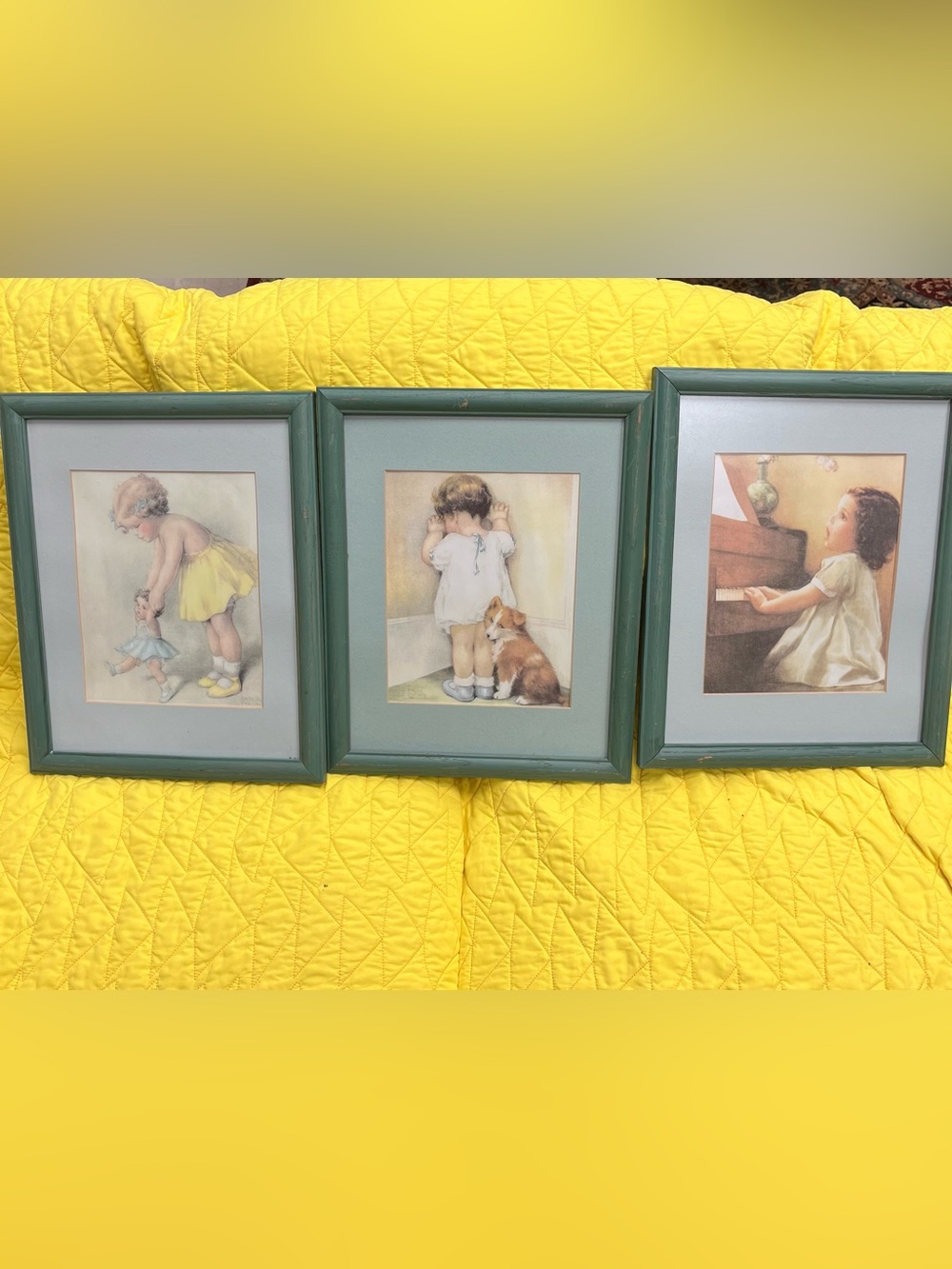 Vtg Bessie Pease Gutmann Baby Litho Prints Framed
